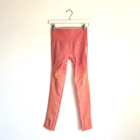 Gymshark Pants - Gymshark Adapt Ombré Pink Orange Seamless Workout Leggings Size XS